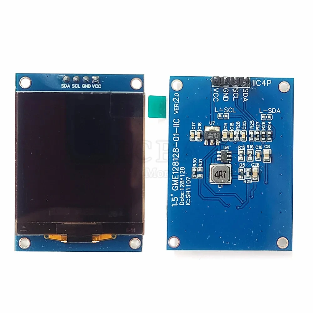 Módulo de pantalla blanca LCD OLED de 1,5 pulgadas 128*128 puntos Chip controlador SH1107 3V-5V COG I2C IIC 4PIN - imagen 2