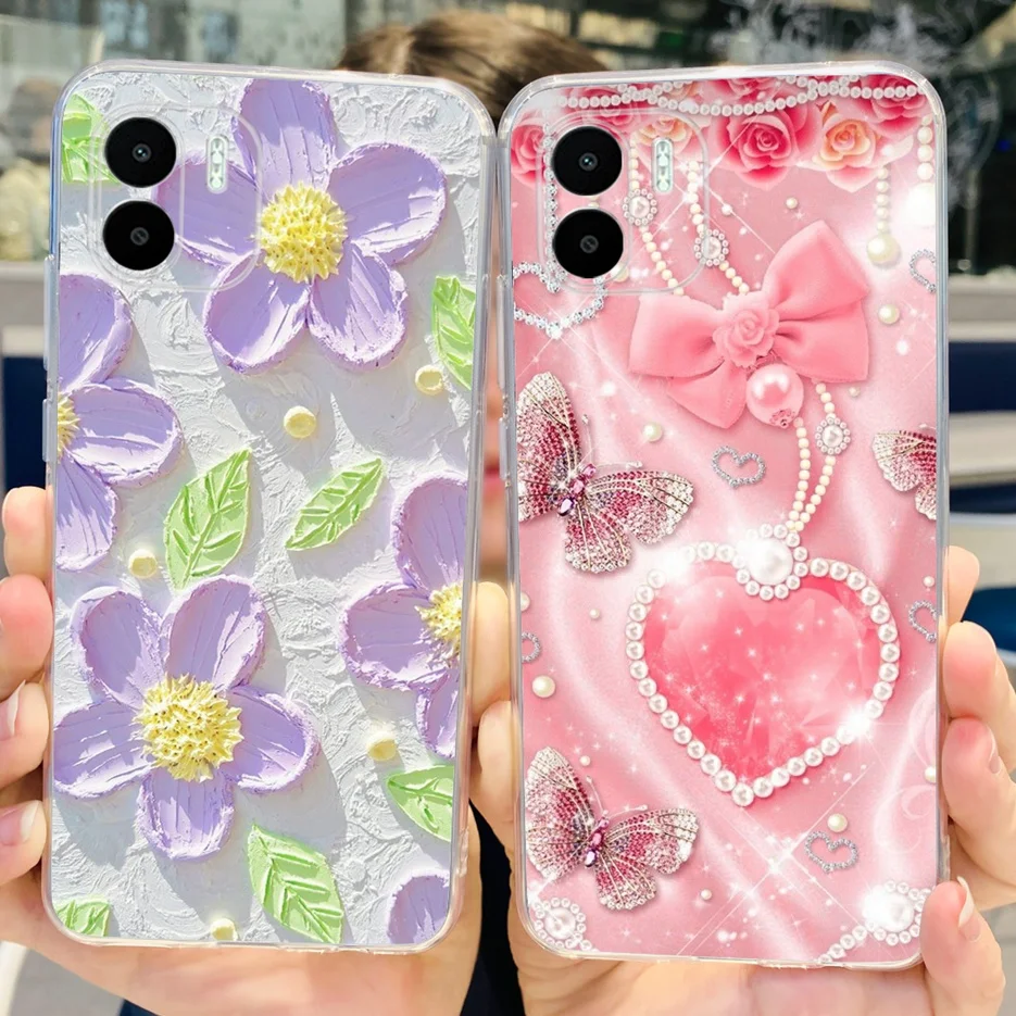 Para Xiaomi Redmi A2 funda Redmi A2 + funda pintada de lujo funda de teléfono de TPU suave de silicona transparente para Xiaomi Redmi A2 Plus bolsas RedmiA2 - imagen 3