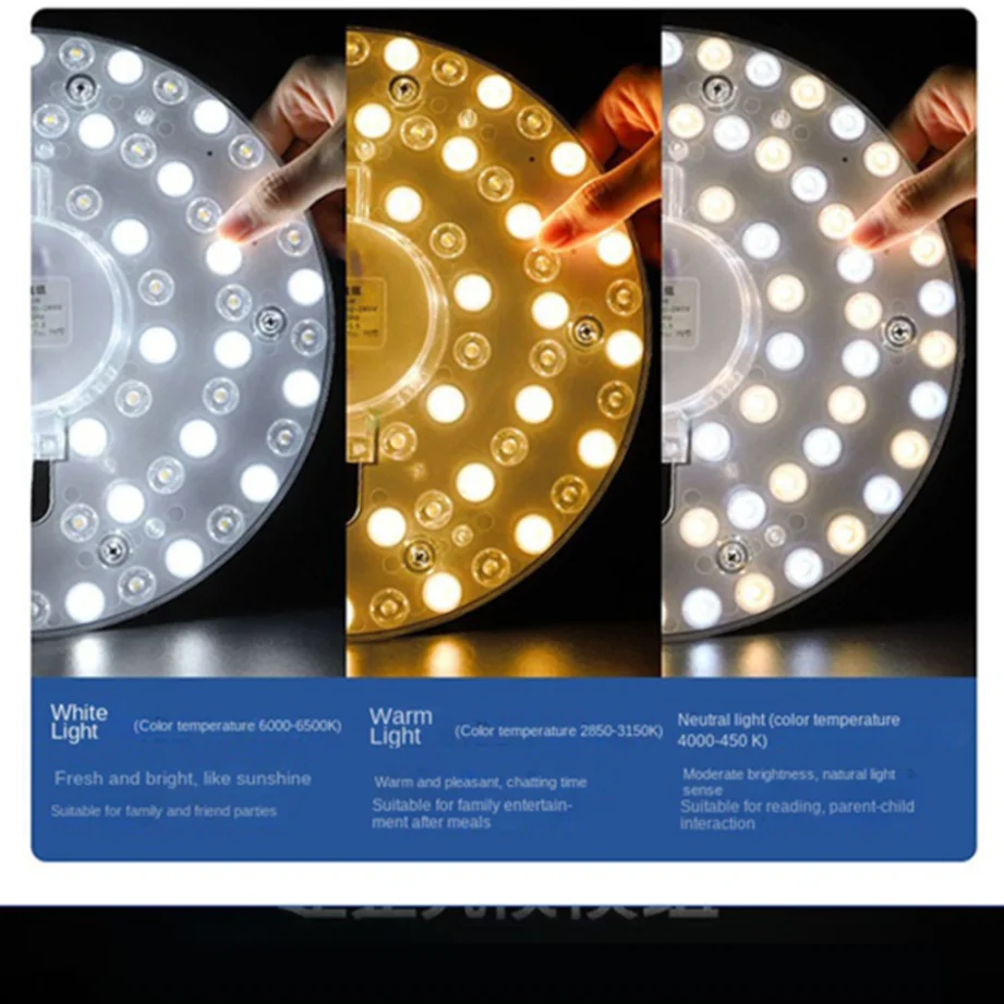 Phlanp LED anillo PANEL círculo luz 12W 18W 24W 36W SMD2835 AC 220V LED tablero de techo cuadrado el tablero de lámpara circular fuente de LED - imagen 2
