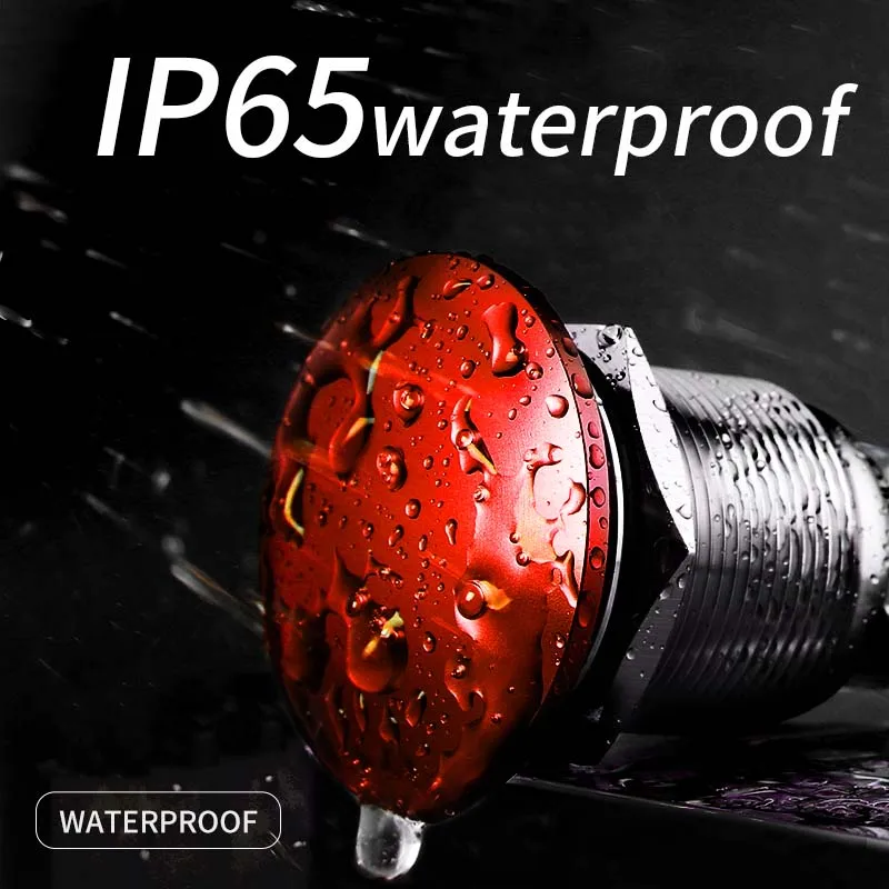 Interruptor de botón de Metal, pulsador de cabeza de seta de 16, 19 y 22mm, rojo, verde, impermeable, autoreinicio, 1 unidad - imagen 5