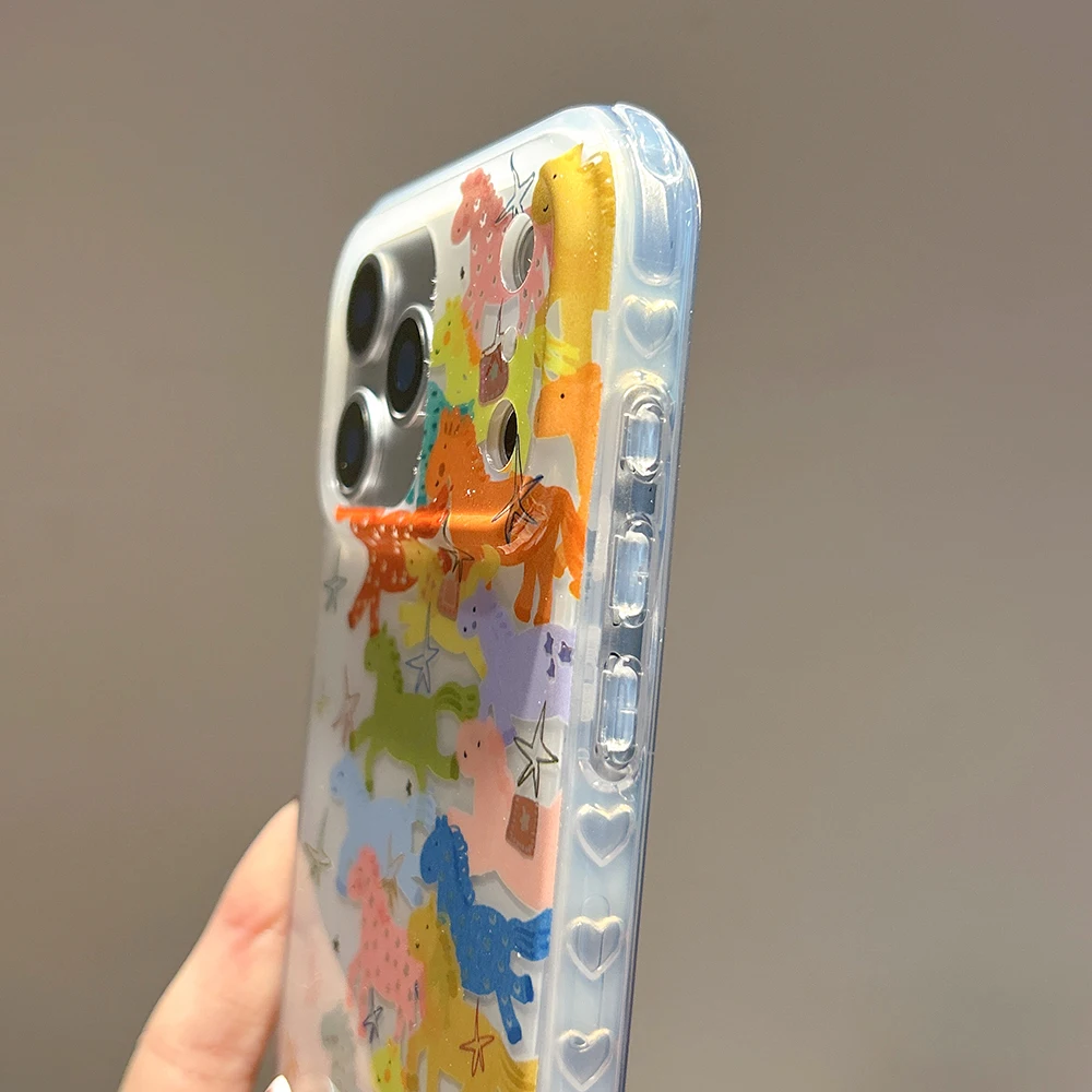 Para iphone 17Promax 17 17pro láser lindo caballo brillo Funda de teléfono para iPhone 14 15 16 Pro Max Funda protectora a prueba de golpes Funda - imagen 5