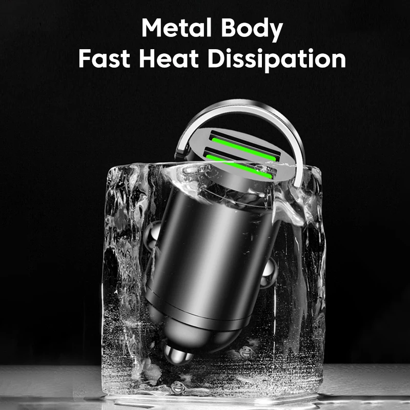 Cargador de coche USB Dual de 200W, Mini adaptador de cargador de teléfono de coche con anillo de tracción de carga rápida para iphone, samsung, huawei y xiaomi - imagen 5