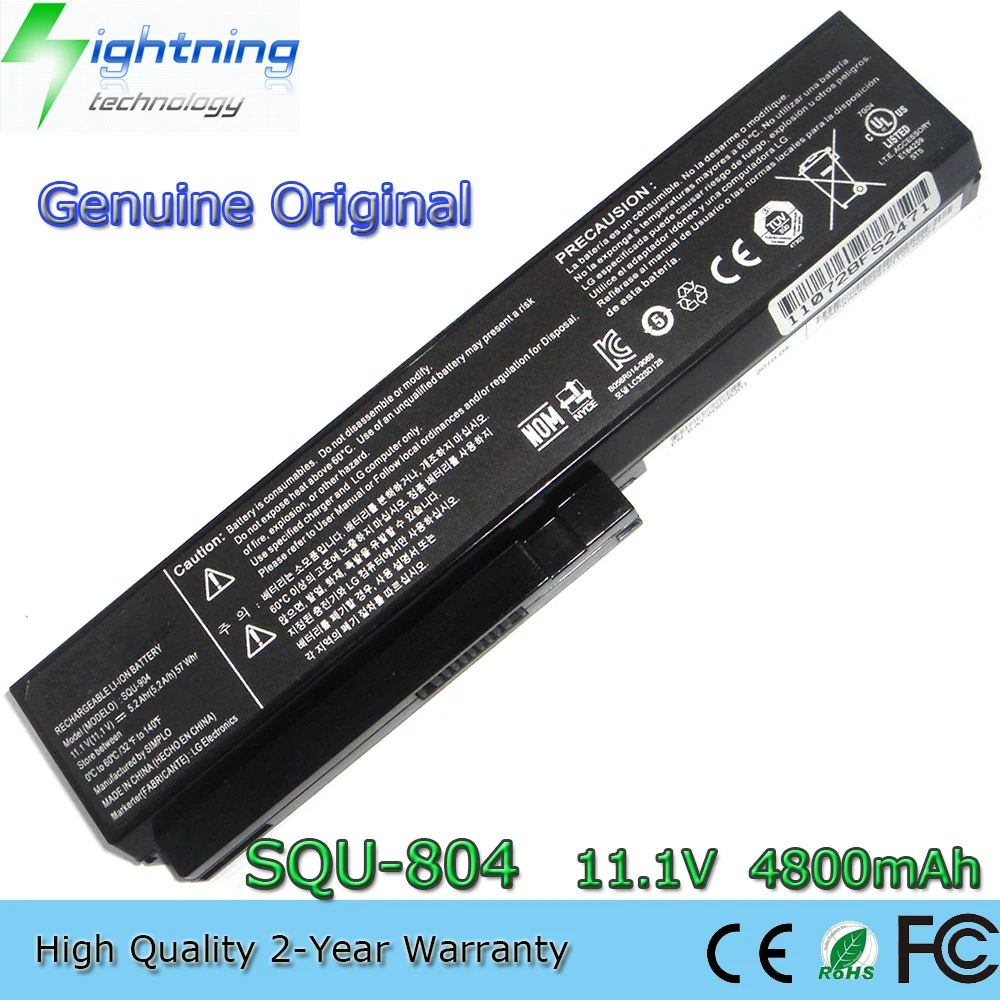 Batería Original para ordenador portátil LG, Original, SQU-804, 11,1 V, 4800mAh, para R410, R460, RB510, RD560, R560, R570, R580, R590, SQU-805, SW8, TW8