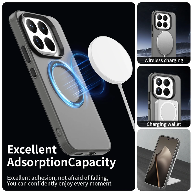Funda magnética de carga inalámbrica para Xiaomi 15T Pro, funda protectora de silicona esmerilada de lujo para Xiaomi 15T Pro - imagen 4