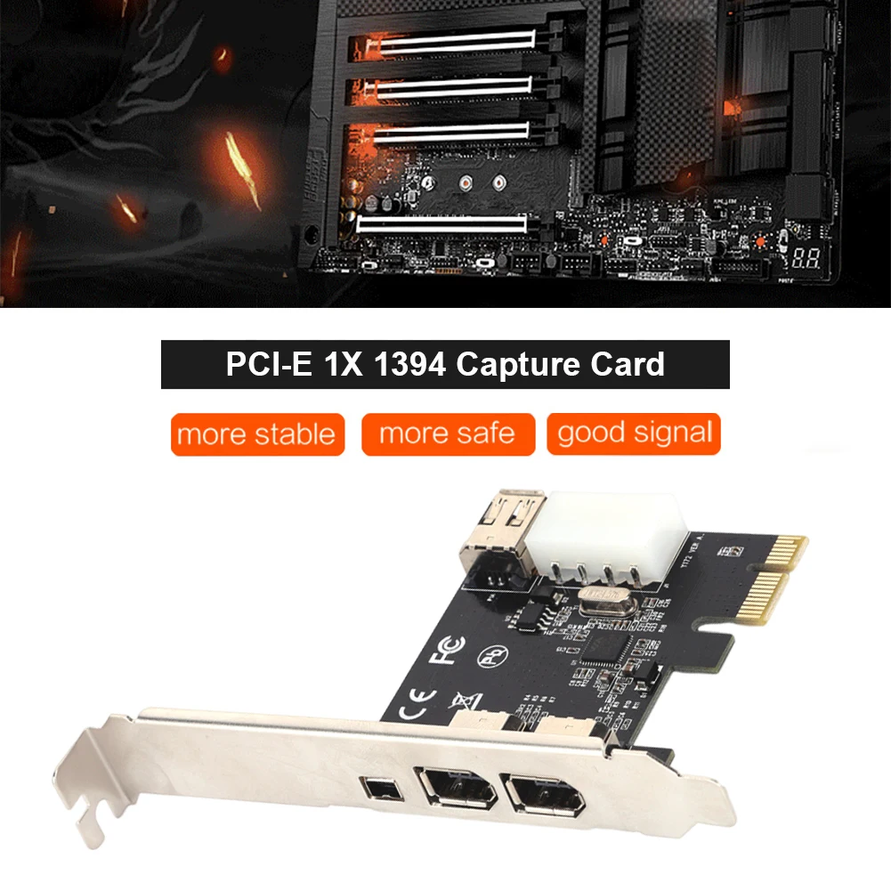 Tarjeta de captura de vídeo PCI-E 1X a 16X 1394 DV, adaptador Firewire de 6 pines a 4 pines, 3 puertos, controlador gratuito, accesorio de ordenador de escritorio - imagen 3