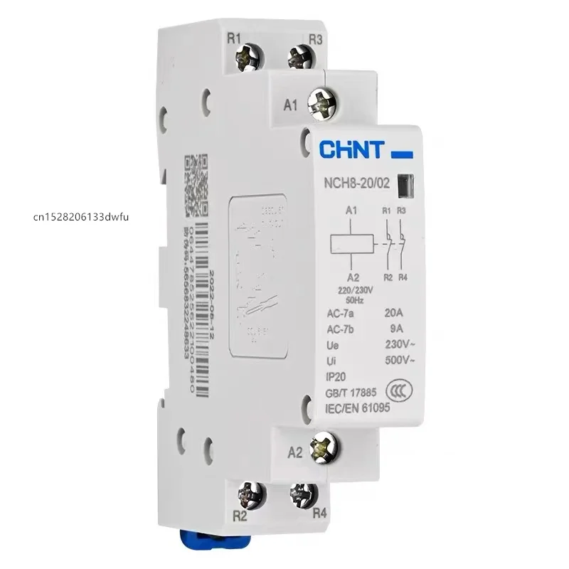 Original CHINT Modular Mini AC Contactor doméstico 220V 230V 400V AC 20A 25A 40A 63A 1NO 1NC 2NO 2NC 4NO NCH8 2 cuatro fases - imagen 2