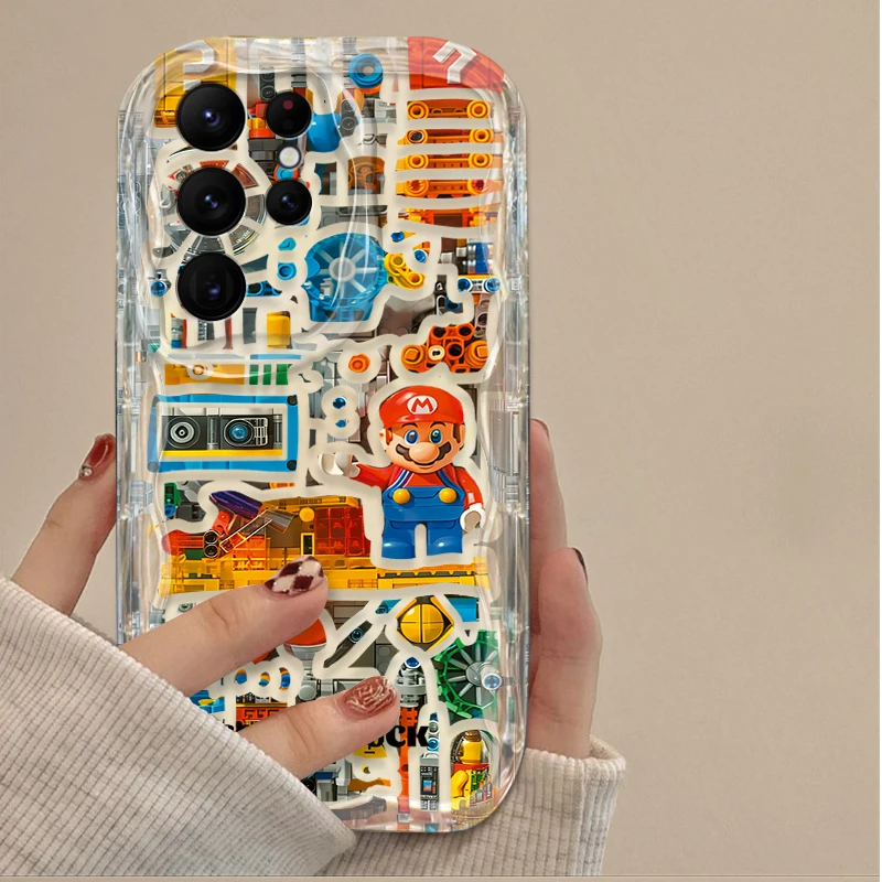 Funda de bloques de construcción m-marios Wave para Samsung Galaxy S24 Ultra S23 S22 Plus S21 S20 FE A25 A55 A35 A15 A16 A05 A05S A06 - imagen 4