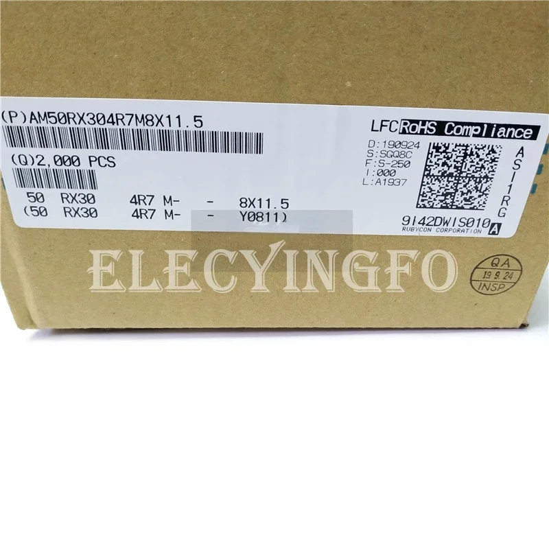 50V4.7UF RX30 8X11.5 Original Rubycon 50RX304R7M8X11.5 4.7uF 50V Condensador electrolítico de aluminio 130 ℃ Para fuente de alimentación - imagen 3