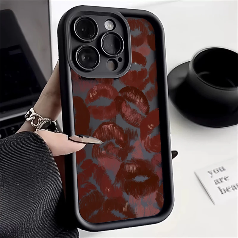 Funda para Redmi Note 12 fundas Redmi 13C funda Sexy chica labios rojos para Xiaomi Redmi Note 14 13 12 Pro Plus 5G 12S 11S 10S - imagen 3