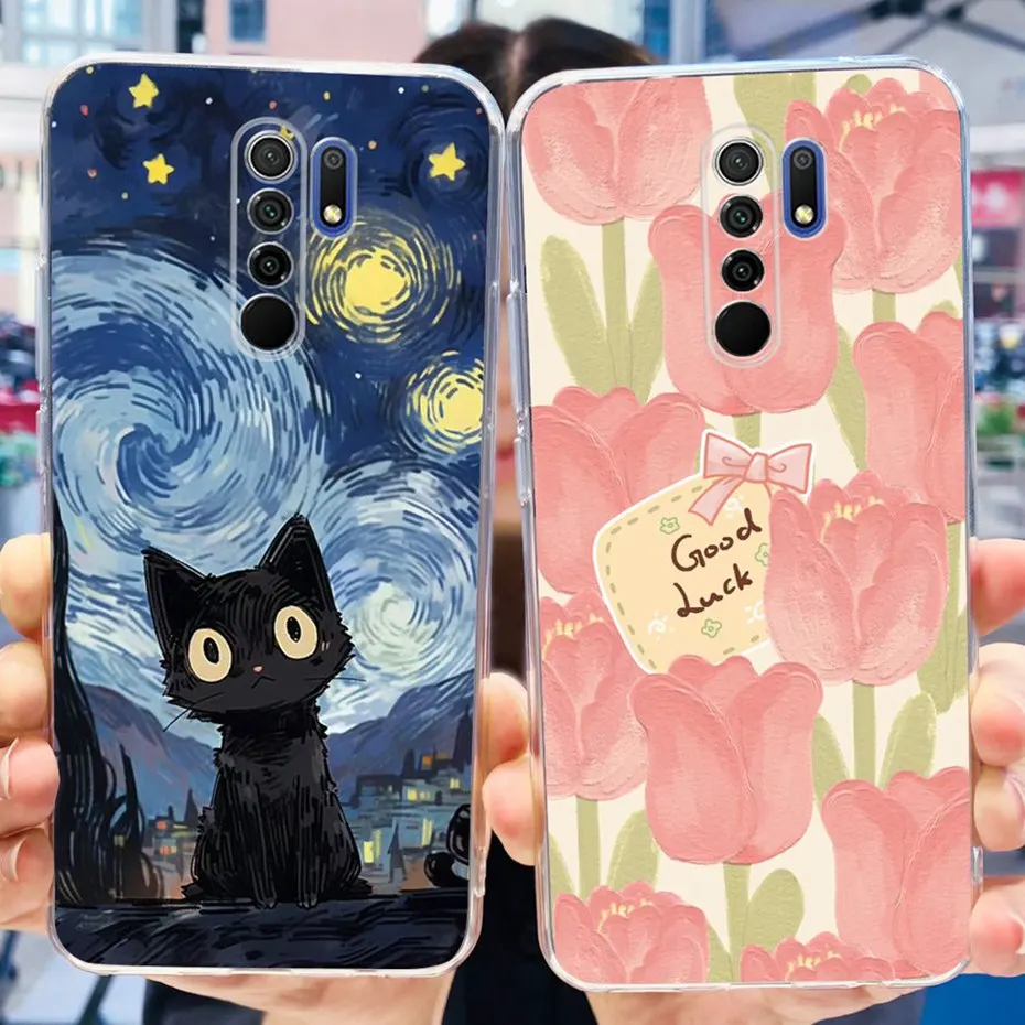 Funda pintada para Xiaomi Redmi 9, carcasa trasera de TPU de silicona suave para Redmi 9 Prime, Redmi9 (China) - imagen 5