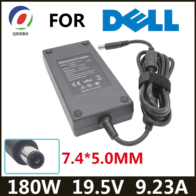 Adaptador para ordenador portátil de 180W, 19,5 V, 9,23a, 7,4x5,0mm, para Dell Precision M4600 M4700 M4800 Alienware 13 R3, cargador Master G15 G16 DA180PM111