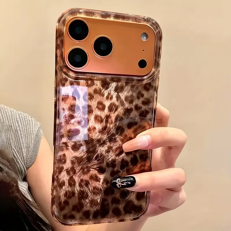 Funda de teléfono con estampado de leopardo marrón elegante para iPhone 17 Pro Air 16 15 14 13 12 14 Pro Max 16E X XR XS Max Plus cubierta a prueba de golpes - imagen 5