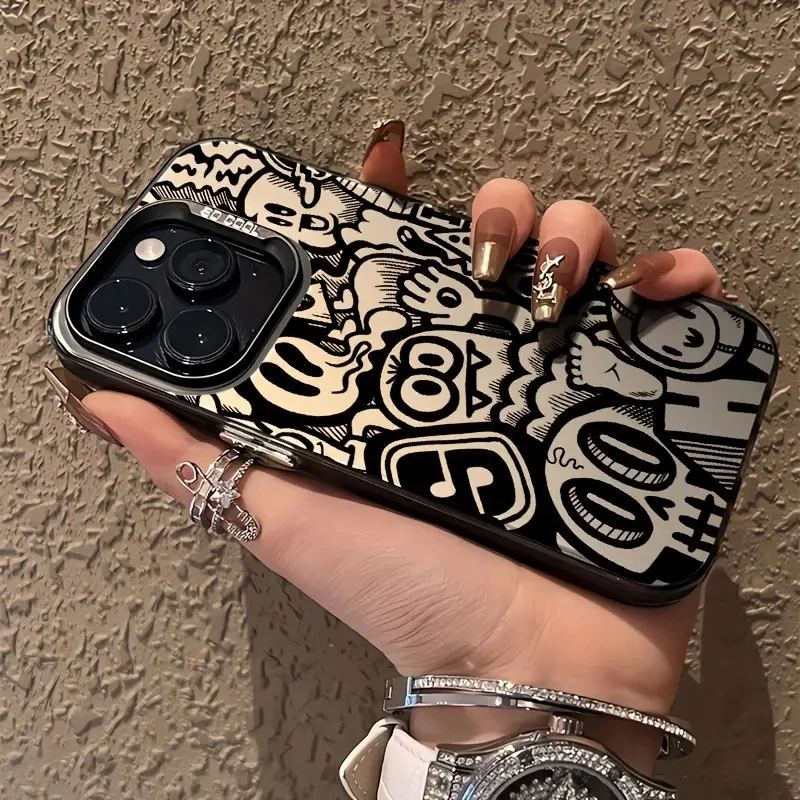 Funda de teléfono con grafiti negro súper genial para Samsung Galaxy S25 S23 S22 Ultra S24 FE A13 A14 A54 A34 A15 A35 A55 A35 A16 contraportada - imagen 3