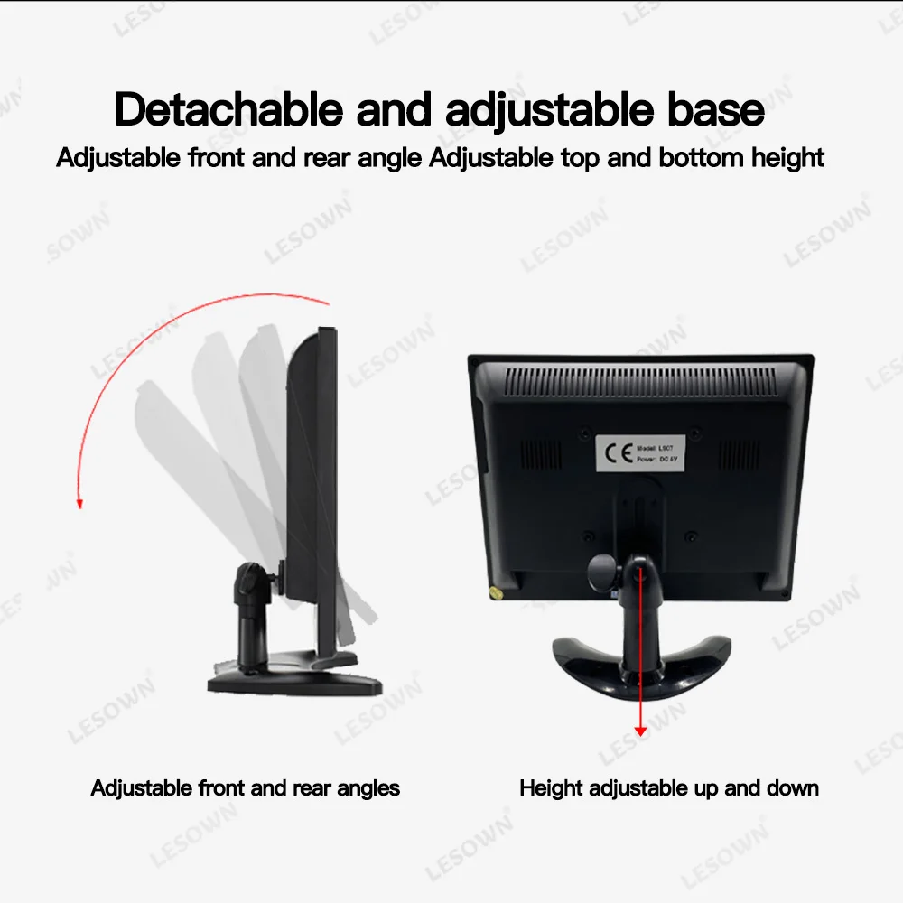 LESOWN-Monitor de pantalla táctil para máquina WIN 10 11, 9,7, 10,4 pulgadas, 4:3, FHD, resolución de 1024x768, VGA, VESA, altavoces integrados - imagen 5