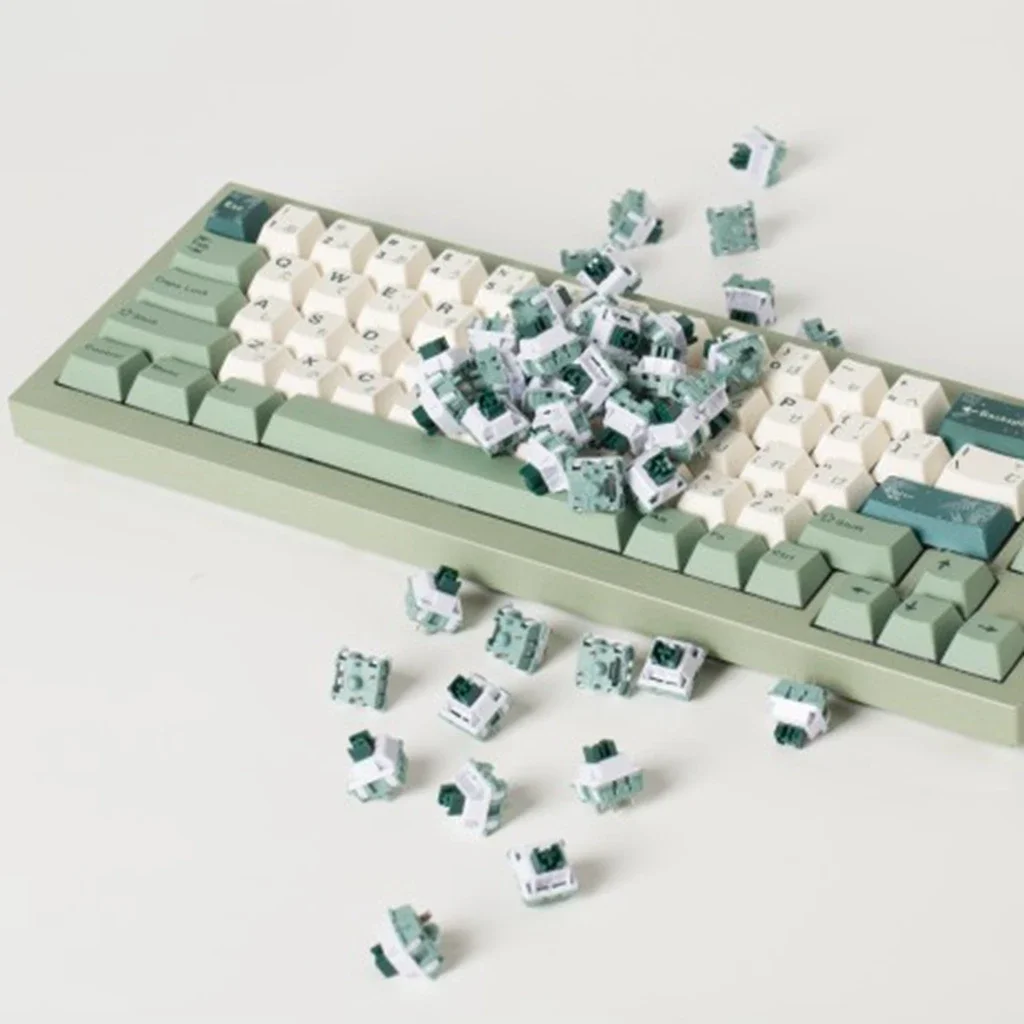 FEKER interruptor de repollo Esmeralda, conmutador de teclado mecánico personalizado, 5 pines, HIFI, 60GF, lubricación fina de fábrica, resorte de 20mm - imagen 2