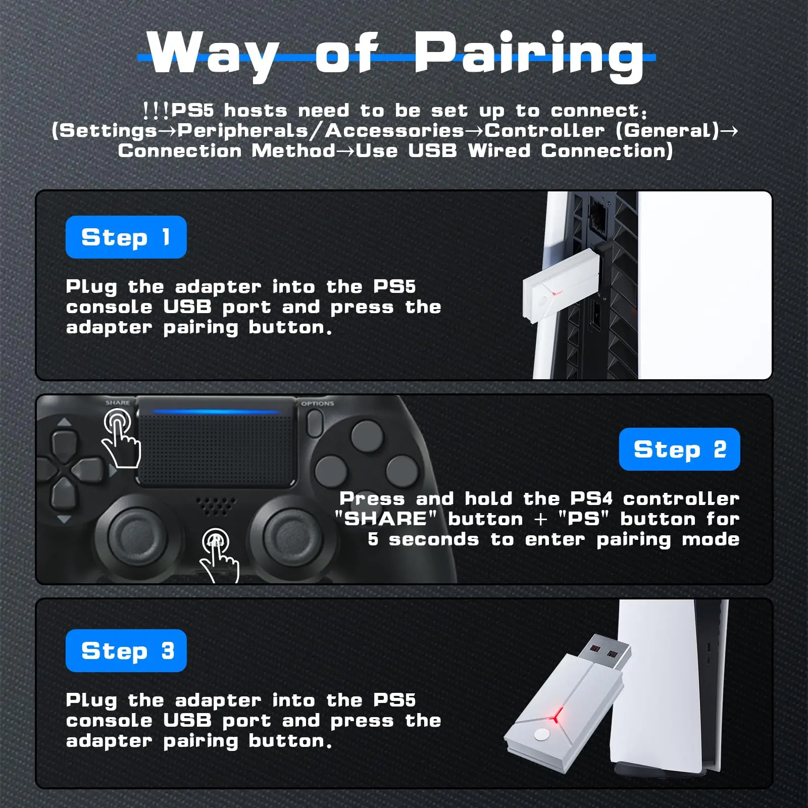 Controlador inalámbrico para P5 con Sensor de Motor Dual Touchpad Jack/Turbo/Función de Sensor de 6 ejes, Compatible con Ps3/Ps4/Pro/Slim/Ps5/Pc - imagen 4