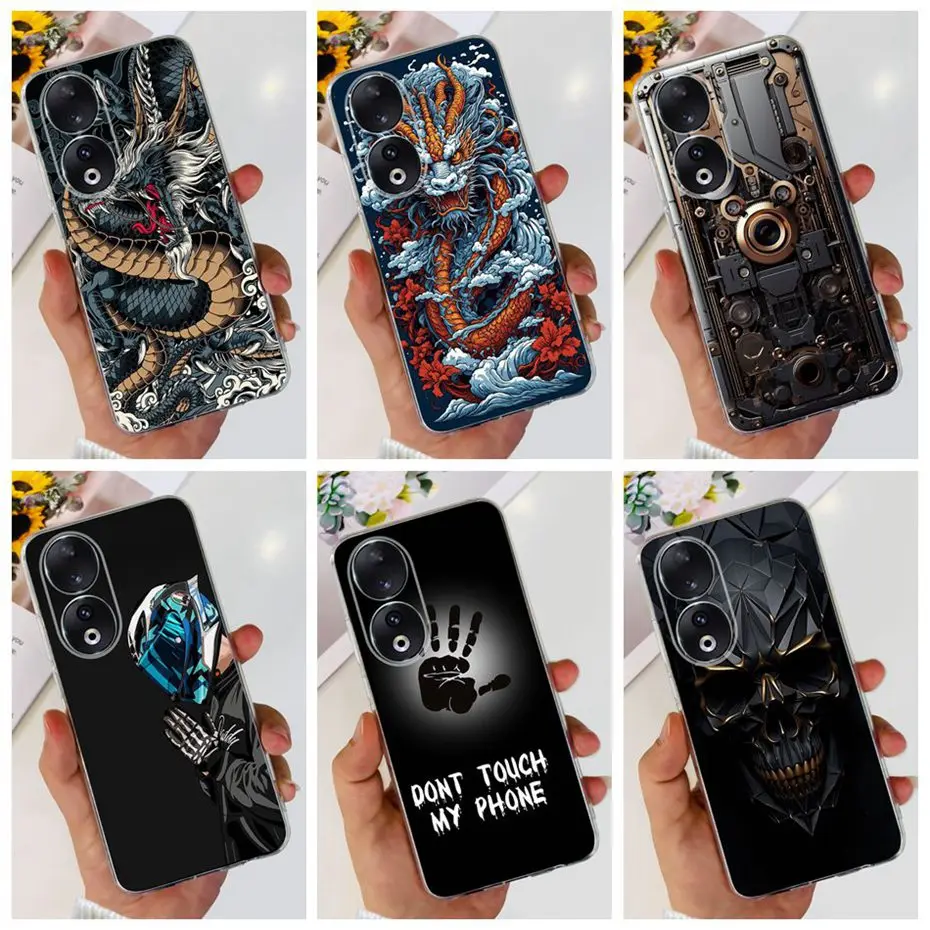 Para Honor 90 / 90 Pro / 90 Lite funda de silicona con diseño de estilo Metal de dragón a la moda para Honor90 90Pro 90lite fundas de teléfono suaves de TPU
