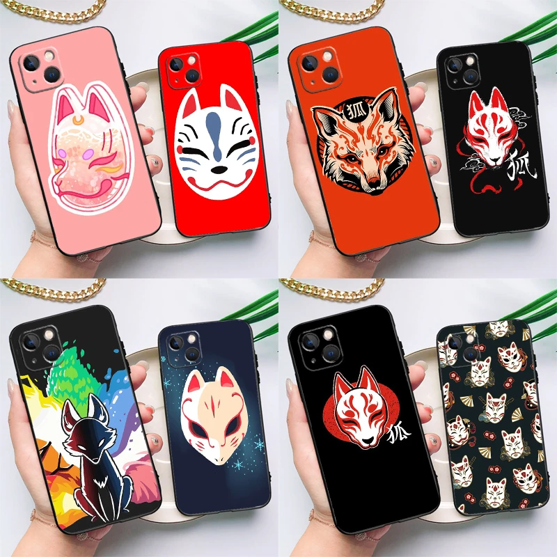 Funda japonesa con máscara de zorro Kitsune para Samsung Galaxy M31 M21 M11 M14 M54 M13 M23 M16 M20 M34 M52 M32 M12 M36 M56 M15 M55