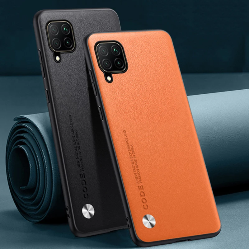 Funda de cuero PU de lujo para Huawei P40 Lite, funda trasera de silicona a prueba de golpes, funda de teléfono de protección completa para Huawei Nova 7i Nova7i - imagen 3