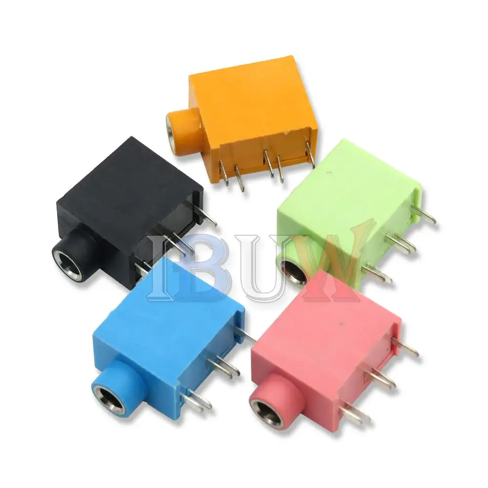 Conector hembra para auriculares, 10 piezas, PJ-215, 3,5 MM, para Audio y vídeo, 5 pines, rojo, negro, azul, amarillo y verde - imagen 2