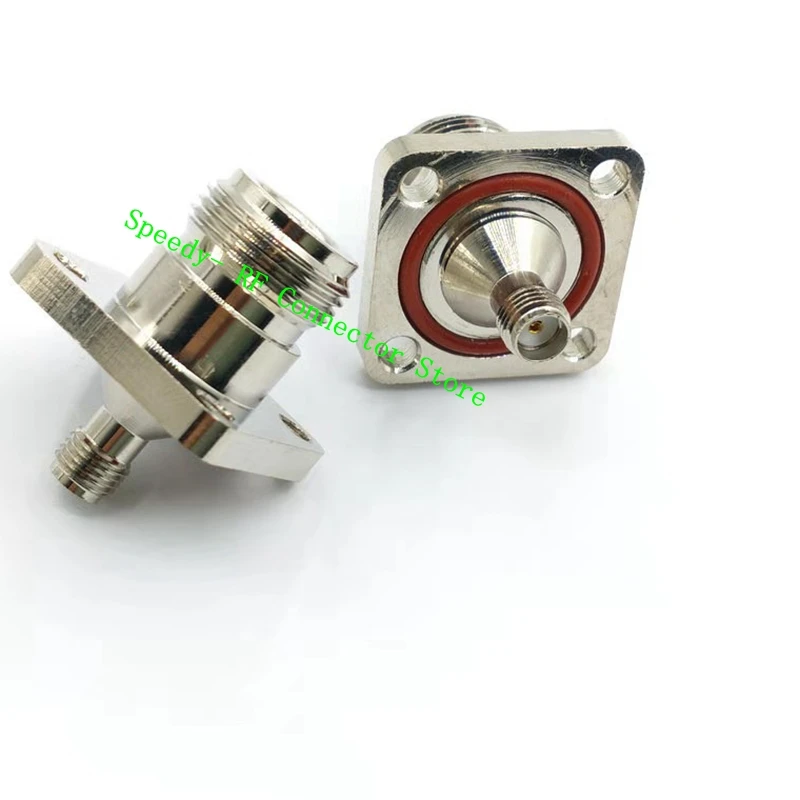 Conector de brida de 4 orificios L16 N hembra a SMA hembra, 1 piezas, conector N a SMA, brida de 4 orificios con junta tórica, brida de arandela, montaje en Panel a prueba de agua - imagen 5