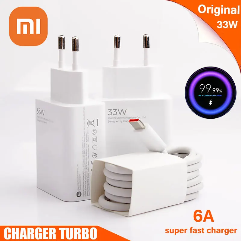 Xiaomi-cargador Original de 33W, Cable de carga rápida Turbo 6A tipo C para Mi 10T, POCO X3, NFC, X4, Redmi K30, K40, Note 9, 10, 11 Pro