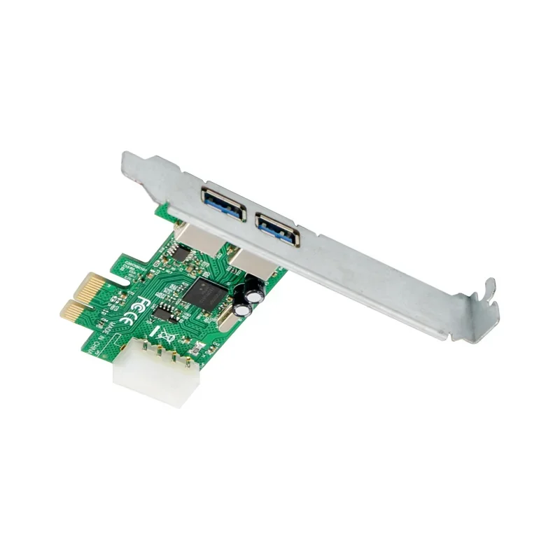 Tarjeta de expansión PCI-E a 2 puertos USB3.0, chipset de tarjeta de expansión de Control de Host USB 3,0 de supervelocidad NEC 720200 Fuente de alimentación de 4 pines - imagen 2