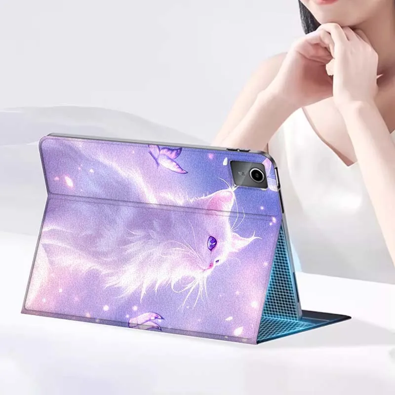 Hermoso gato artístico de mariposa para Xiaoxin Lenovo Pad Tab K10 K11 M10 P12 P11 Pro GT Gen2 Plus Legion Y700 Y900 12,1 funda para tableta - imagen 2