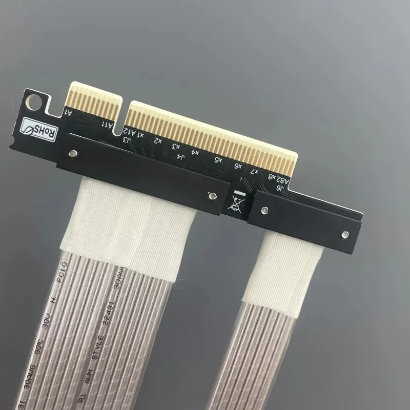 Cable chapado en plata PCI-E Riser PCIe 8X Cable PCI Express Riser Card PCIe X8 X8 4,0 GEN4 Cable de extensión placa base GPU extensor - imagen 4