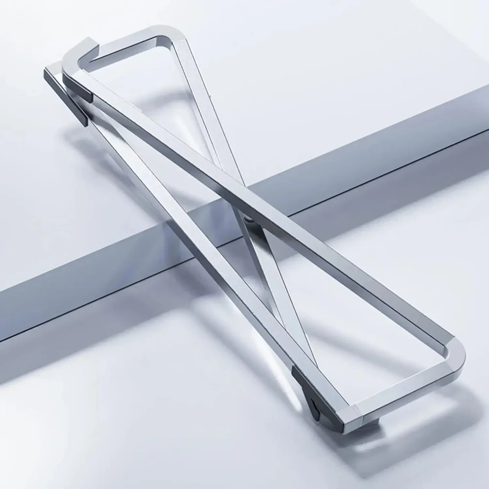 Soporte de aleación de aluminio para ordenador portátil, plegable, de escritorio, ergonómico, altura ajustable, soporte de refrigeración para Macbook, Notebook y PC - imagen 2