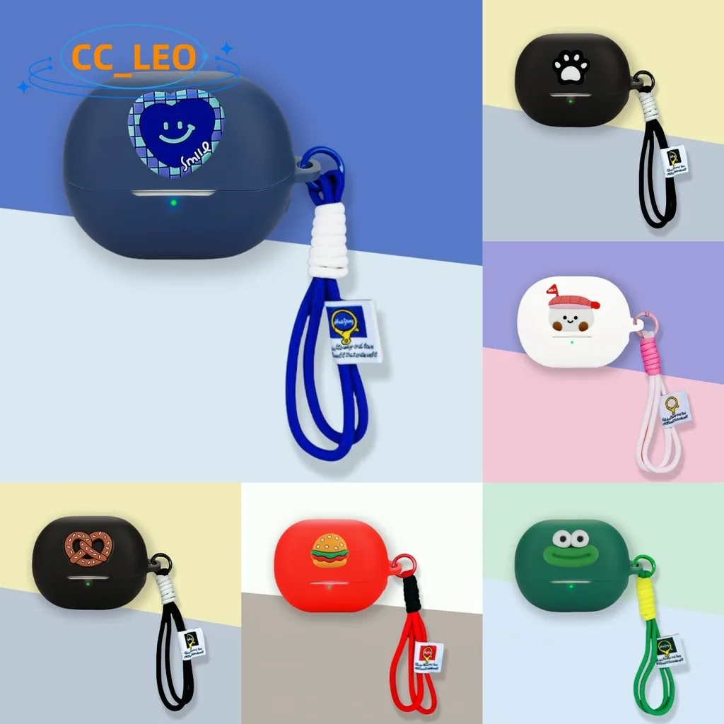 Para SoundPeats H3 funda bonita cordón colgante dibujos animados tiburón pata de gato funda suave de silicona SoundPeats H3 funda protectora