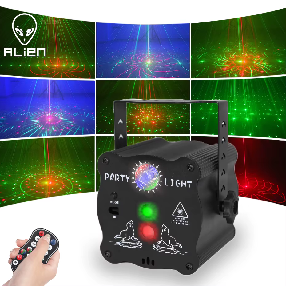 Máquina de Luces LED RGB con Activación por Sonido – Proyector Láser para Discoteca
