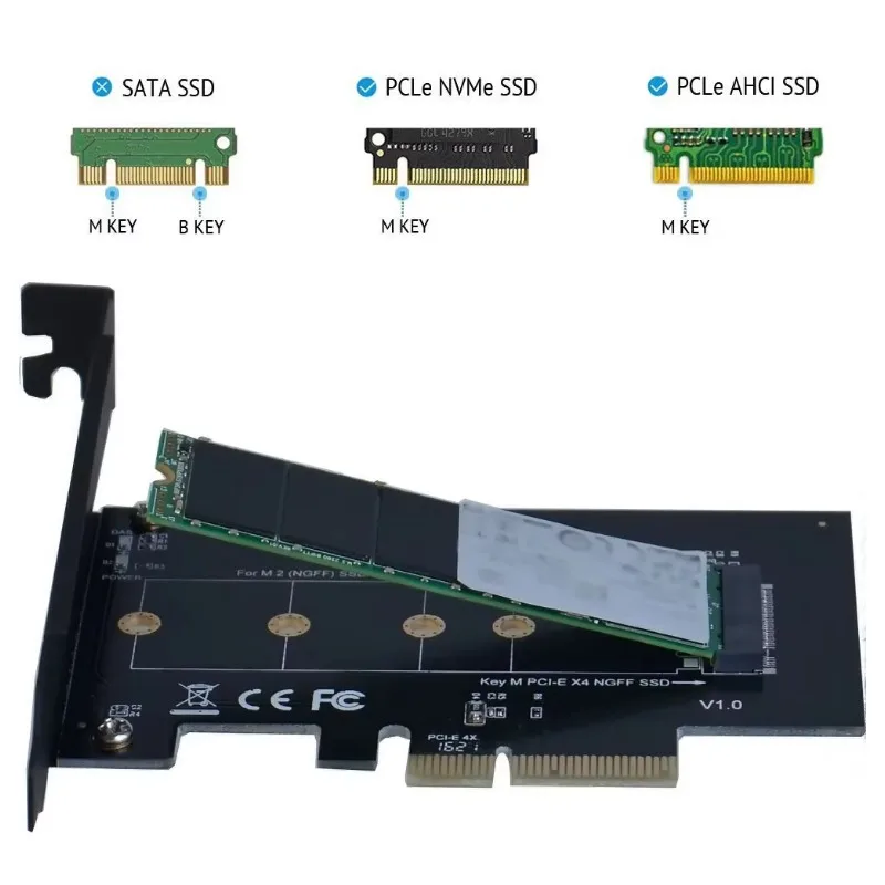 Adaptador M.2 Ngff Ssd M Key Nvme Pcie 3.0 X 4 Tarjeta Compatible con M.2 Pcie 2280, 2260, 2242, 2230 - imagen 4