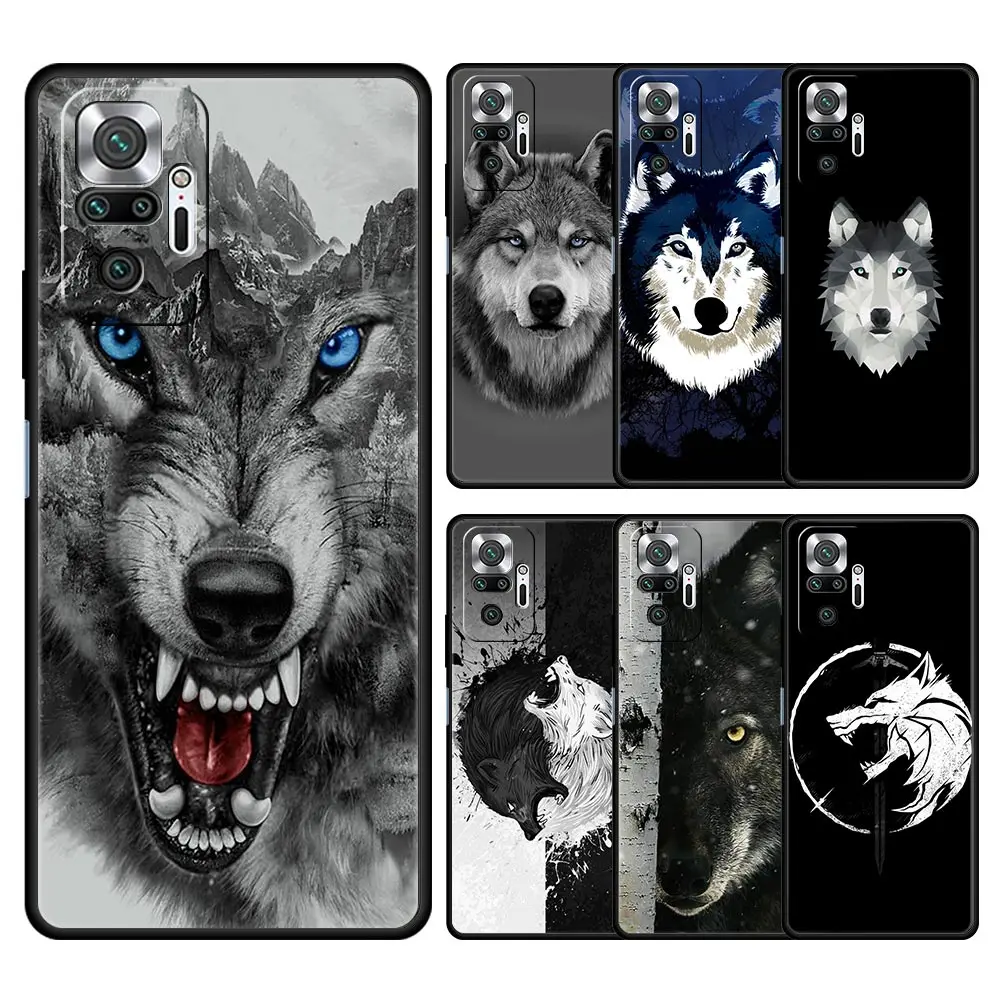 Funda de teléfono Animal Lobo para Xiaomi Redmi Note 12 12 11 10 Pro 9S 9 8 7 9T 8T 9C 9A 8A 10C 5G 10S K50 Gaming funda de silicona suave