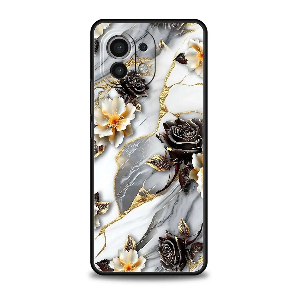 Funda de teléfono de mármol con flores para Xiaomi Mi 17 15T 15 14 14T 13T 12T Pro 12 13 Lite 5G 11T Poco X6 X7 X5 Pro, funda suave - imagen 5