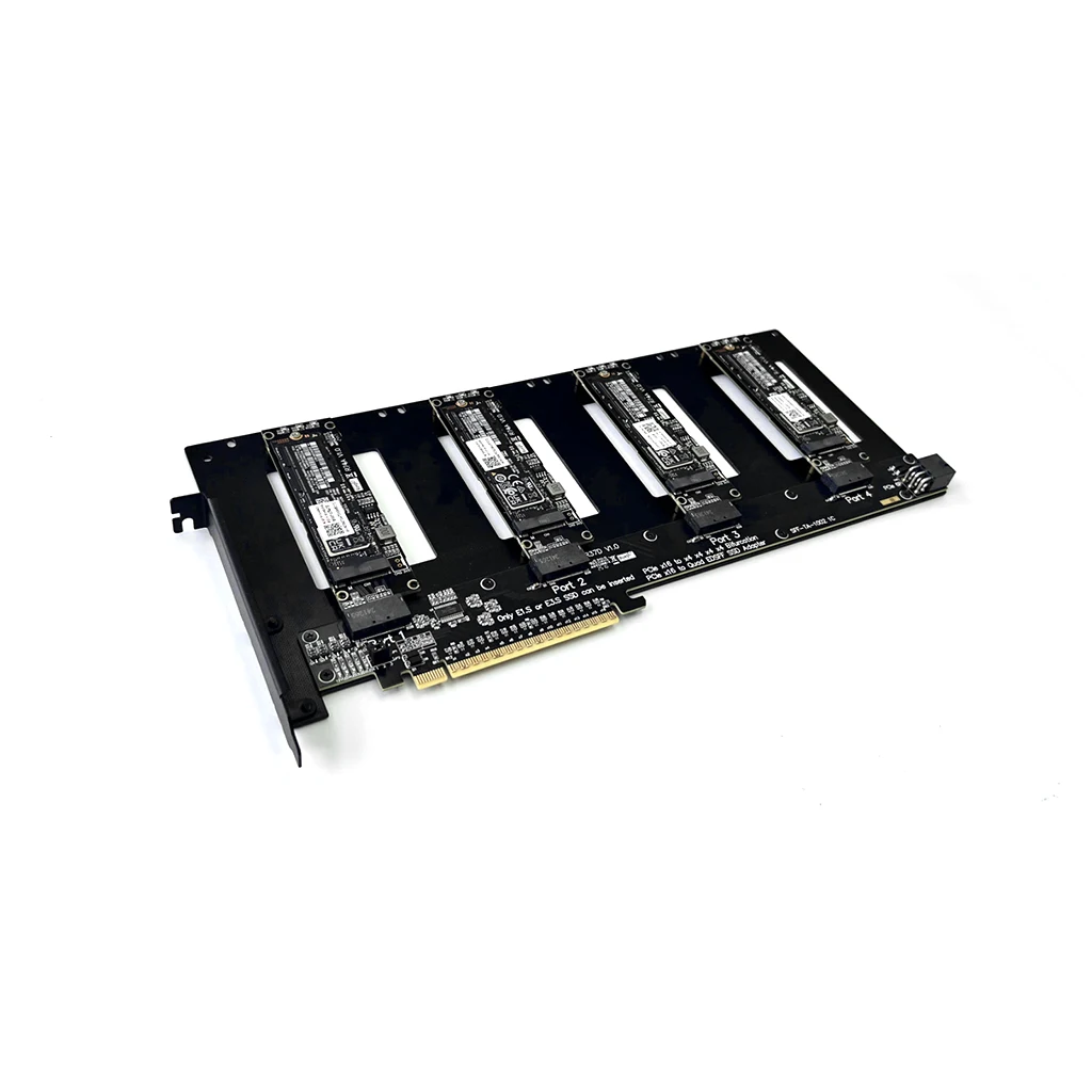 Tarjeta adaptadora dividida PCI-E de bifurcación 4 en 1 PCIe 5,0 X16 a 4 puertos para tarjeta de expansión divisor de disco duro U.2 SSD/EDSFF E1.S/E3.S - imagen 5