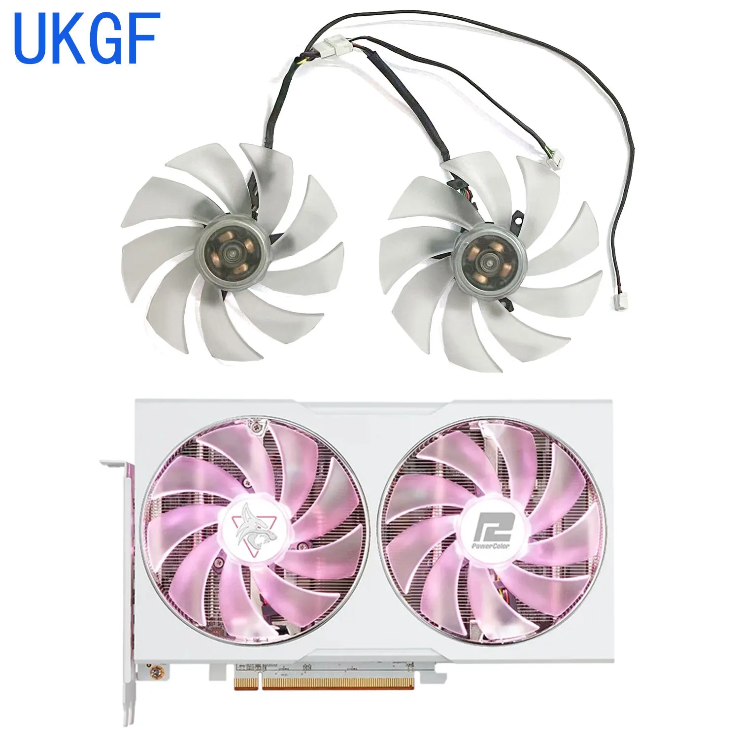 Ventilador GPU de 98MM 4PIN FD10015H12D DC 12V 0.55A RX 6650 XT para Powercolor Hellhound Sakura AMD Radeon ™   RX 6650 XT 8GB GDDR6