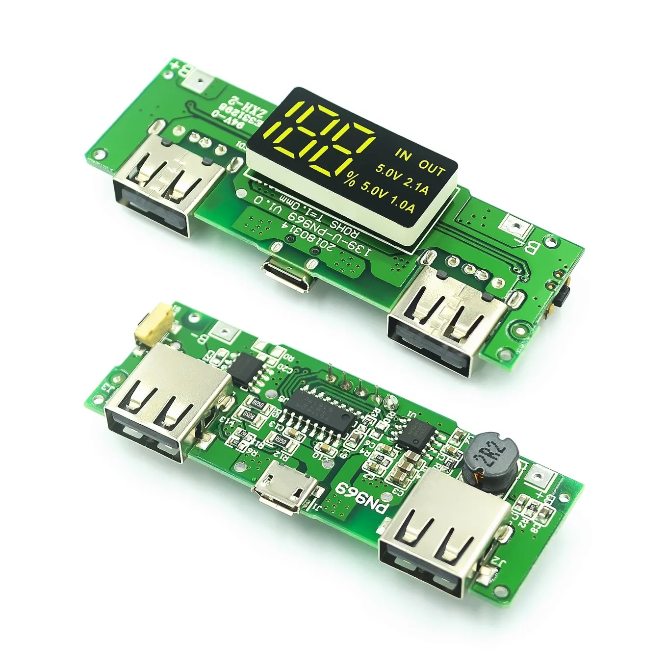 LED Dual USB 5V 2.4A Micro/tipo-c USB banco de energía móvil 18650 módulo de carga cargador de batería de litio placa protección de circuito - imagen 3