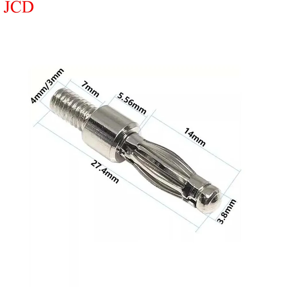 Enchufe banana con rosca de tornillo, barra de presión tipo linterna de alta corriente, 5 piezas, M3/m4, 3mm, 4mm - imagen 2