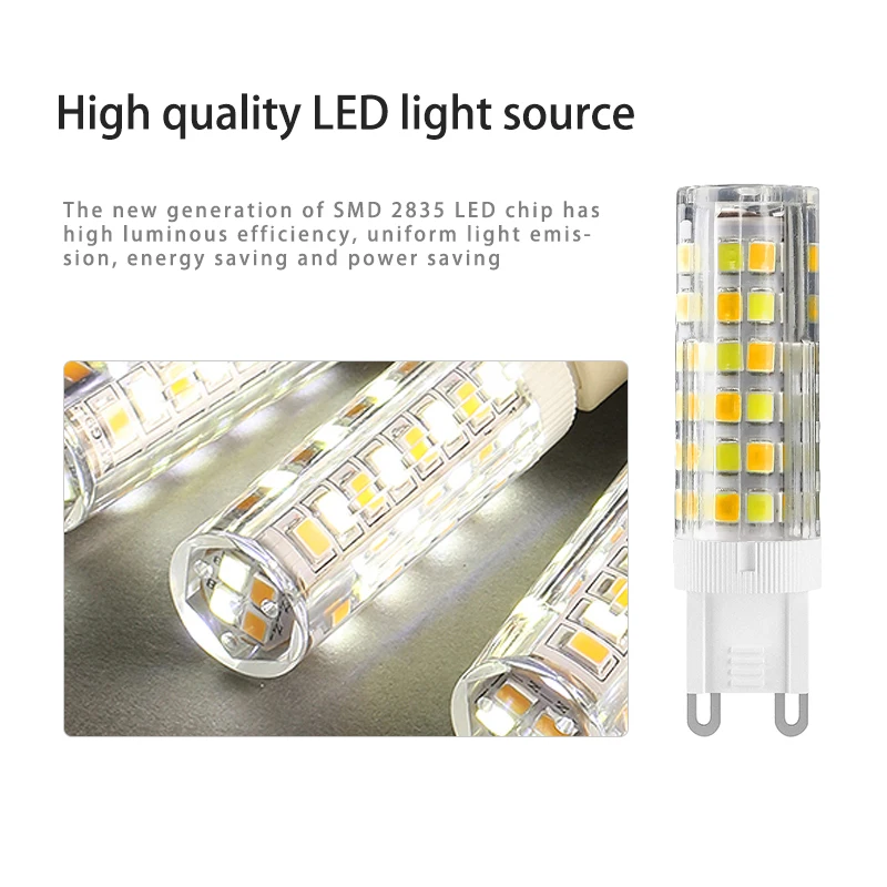 5 uds resaltar G9 bombilla LED de 3 colores AC 220V 5W 7W 9W 12W SMD2835 3000K 4000K 6000K Control de interruptor sin parpadeo luces de cerámica - imagen 3
