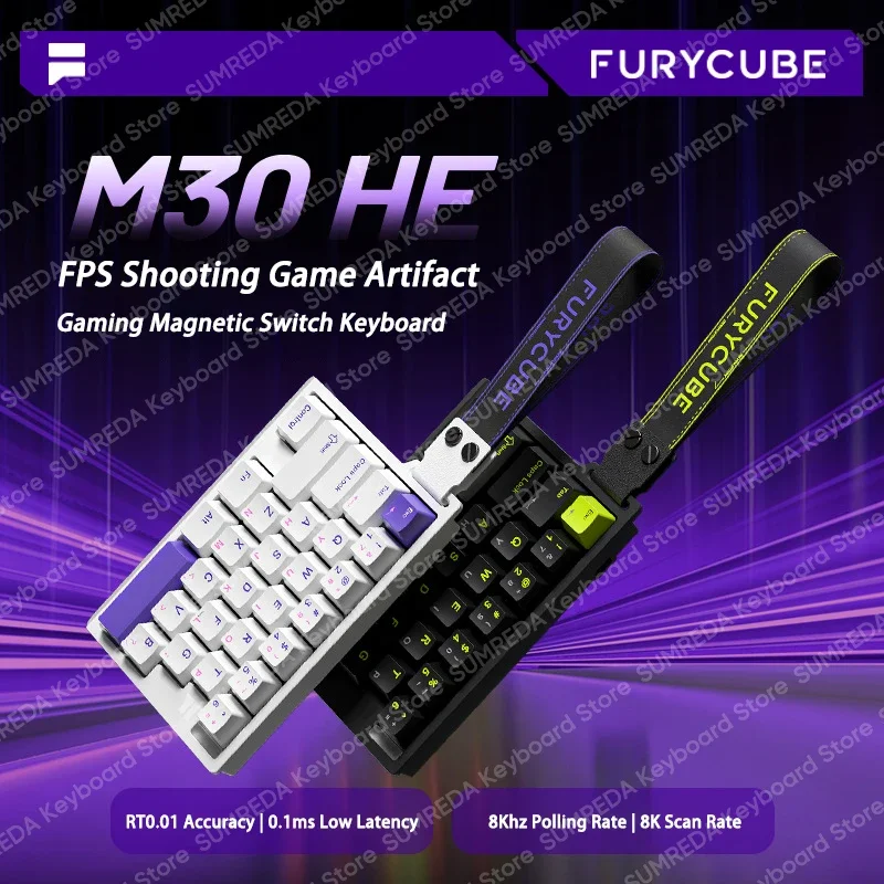 FURYCUBE M30 HE teclado para juegos con efecto Hall Mini teclado RT0.01mm 0,1 ms soporte de latencia SOCD MT Valorant FPS teclado de juego con cable - imagen 2