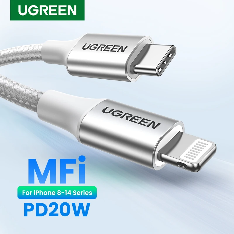 UGREEN Cable USB Tipo C Lightning MFi 20/30W iPhone 14 Pro Max 13 12 Plus Mini PD Cable Carga Rápida iPad 1m 2m - Vista principal del producto