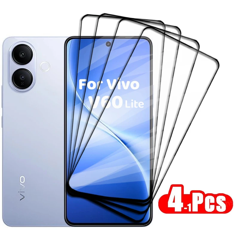 4-1 Uds vidrio para Vivo V60 Lite cubierta completa vidrio templado Vivo V60 Lite Protector de pantalla película protectora de teléfono Vivo V60 Lite