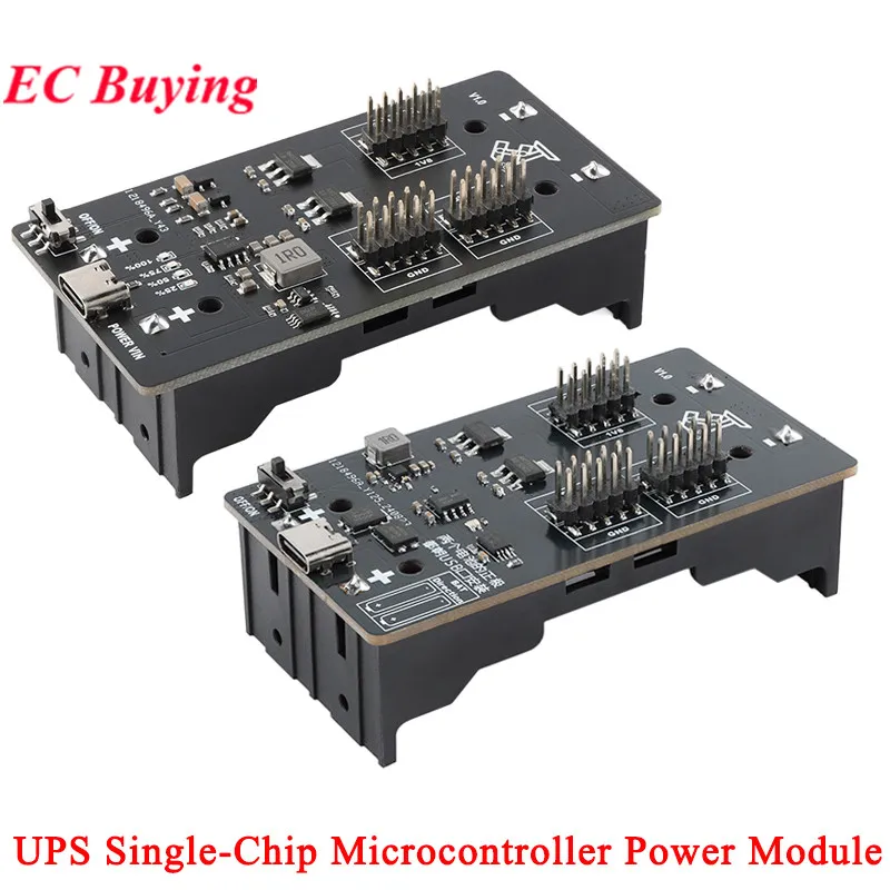 Módulo de alimentación UPS ininterrumpida de un solo chip tipo C carga y descarga de batería de litio 18650 1,8 V 3,3 V 5 V con pantalla LED - imagen 4