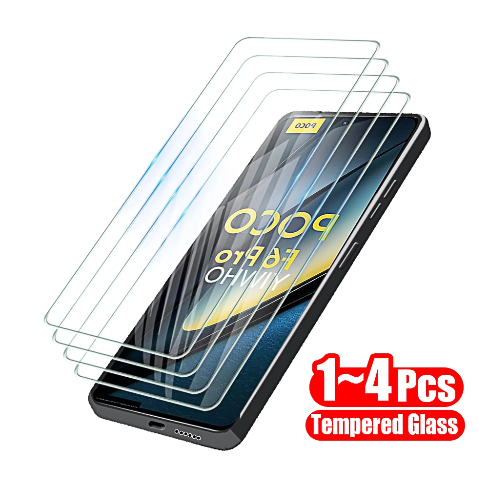 1-4 Uds vidrio Protector para Xiaomi Poco f6 Pro F5 F4 GT F3 protectores de pantalla de vidrio templado en Pocco Poxo Poko f6Pro f5Pro - imagen 2