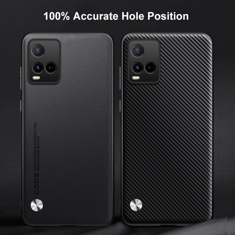 Funda de cuero PU de lujo para Vivo Y21 Y21S, funda trasera mate de silicona TPU a prueba de golpes, funda de teléfono de protección completa para Vivo Y33S Y21 S - imagen 4