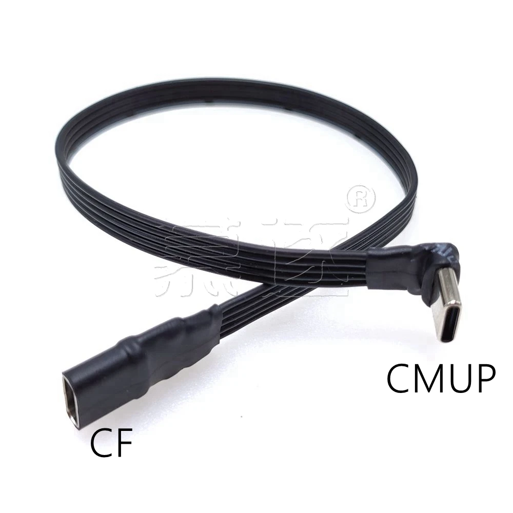 Cable de extensión USB 2.0 tipo C a tipo C 90 °   Adaptador FPC FPV Banda Plano USB C Cable 2A 5CM-100CM - imagen 5