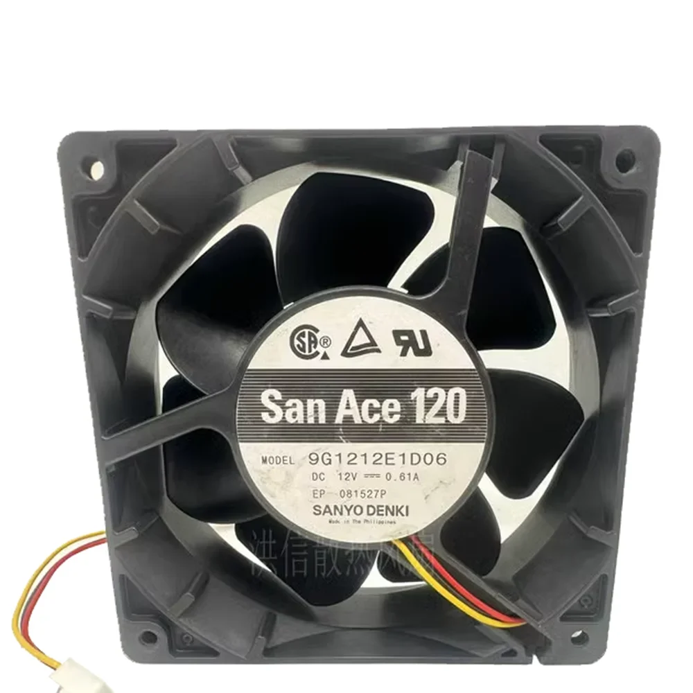 Para SANYO DENKI 9G1212E1D06 DC 12V 0.61A 120x120x38mm ventilador de refrigeración de servidor de 3 cables - imagen 3