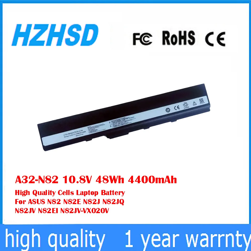 A32-N82 10,8 V 48Wh 4400mAh celdas de alta calidad batería del ordenador portátil para ASUS N82 N82E N82J N82JQ N82JV N82EI N82JV-VX020V