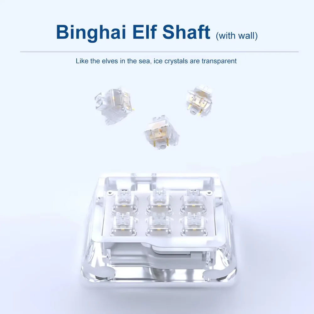 FirstBlood x Ajazz B6 intercambiable en caliente totalmente transparente Bluetooth con cable 2,4G Mini teclado mecánico de tres modos personalización DIY - imagen 5